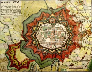Plan der Festung Landau beim Angriff 1793 (© Historische Karte)